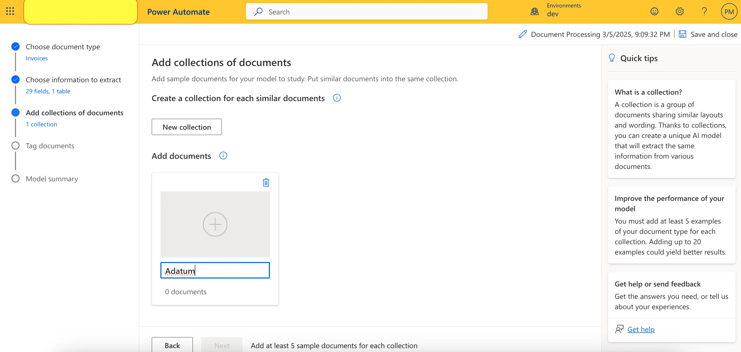 Add Collection of Documents